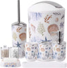 Bathroom Accessories Set 9-Piece Sea Pattern Bathroom Sets With Trash Can Bathroom Accessory Set Ocean Bathroom Accessories Set Home Bathroom Decor Summer Back To School